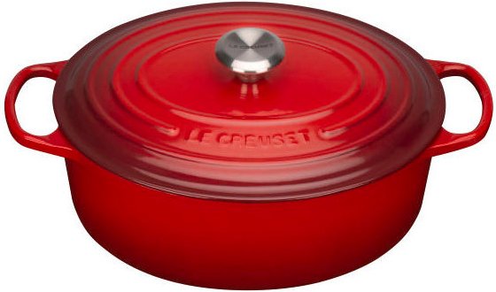 LE CREUSET Bräter Oval 31cm Kirschrot SIGNATURE, Gusseisen