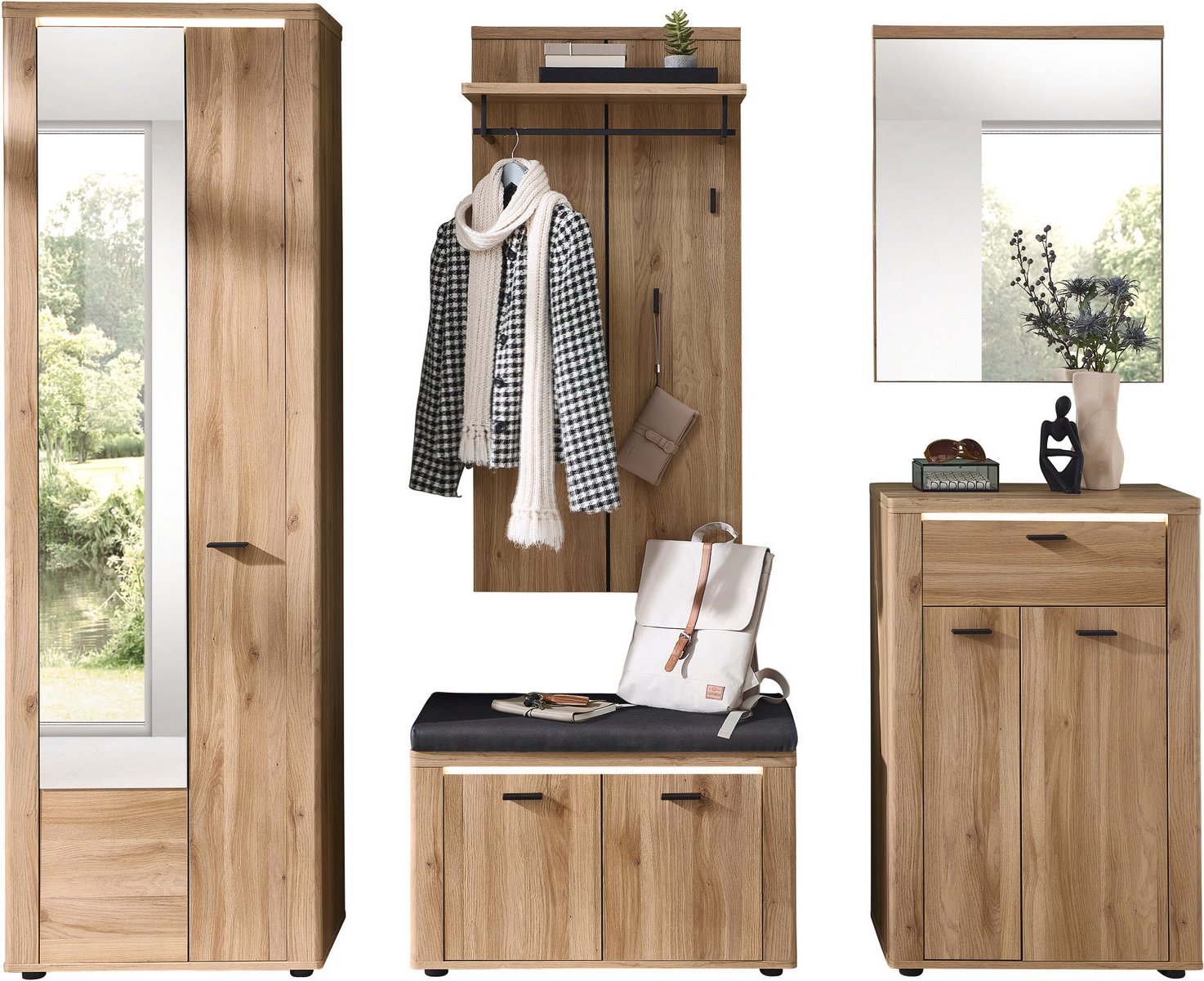 Voleo Garderoben-Set TINA, Holznachbildung