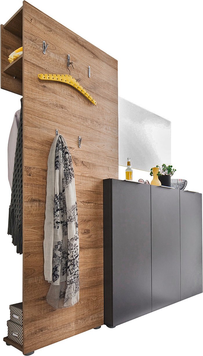 Carryhome Garderobenkombination 3er VICENZA, Holznachbildung