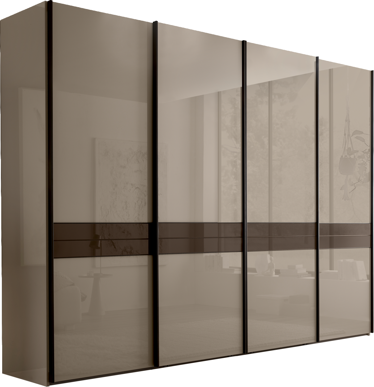 Novel Schwebetürenschrank DAKOTA, Holznachbildung