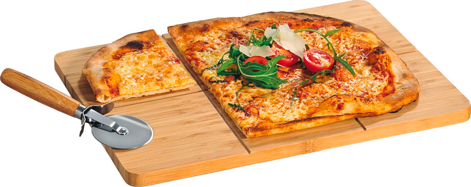 Kesper Pizzabrett mit Schneider, Bambus