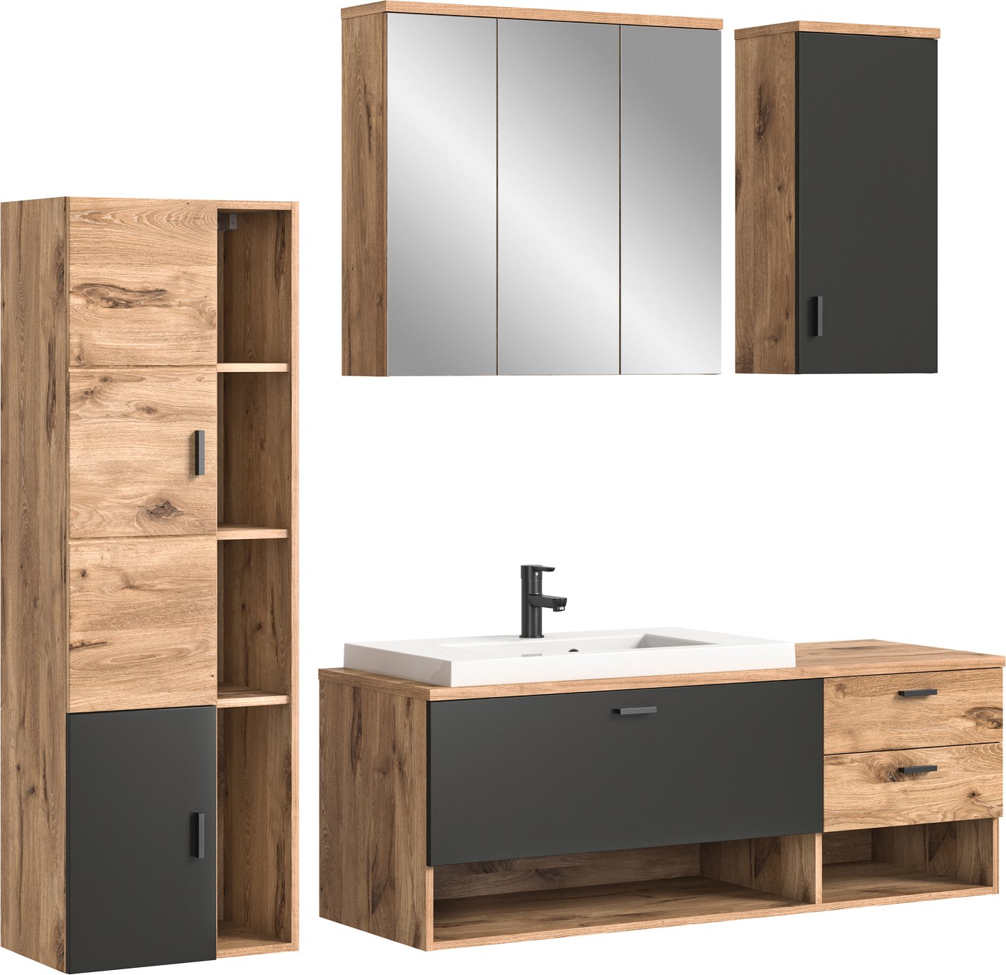 MID.YOU Badkombination GRADO, Holznachbildung