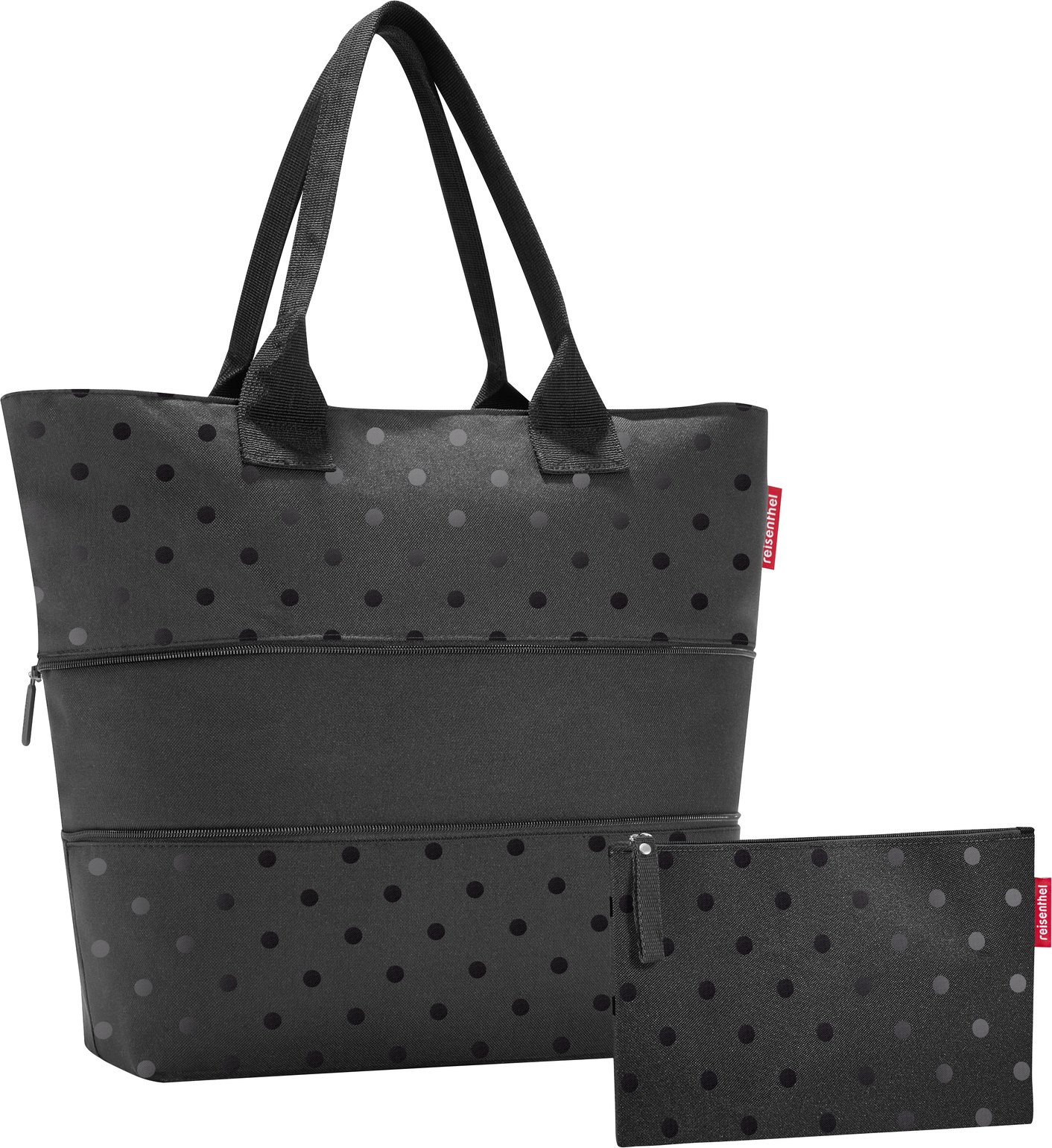 Reisenthel Shopper Set Glossy DOTS BLACK, Polyester