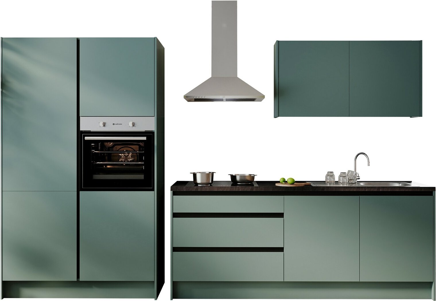 Yourkitchen Küchenblock Basis 335 TROJA, Holznachbildung