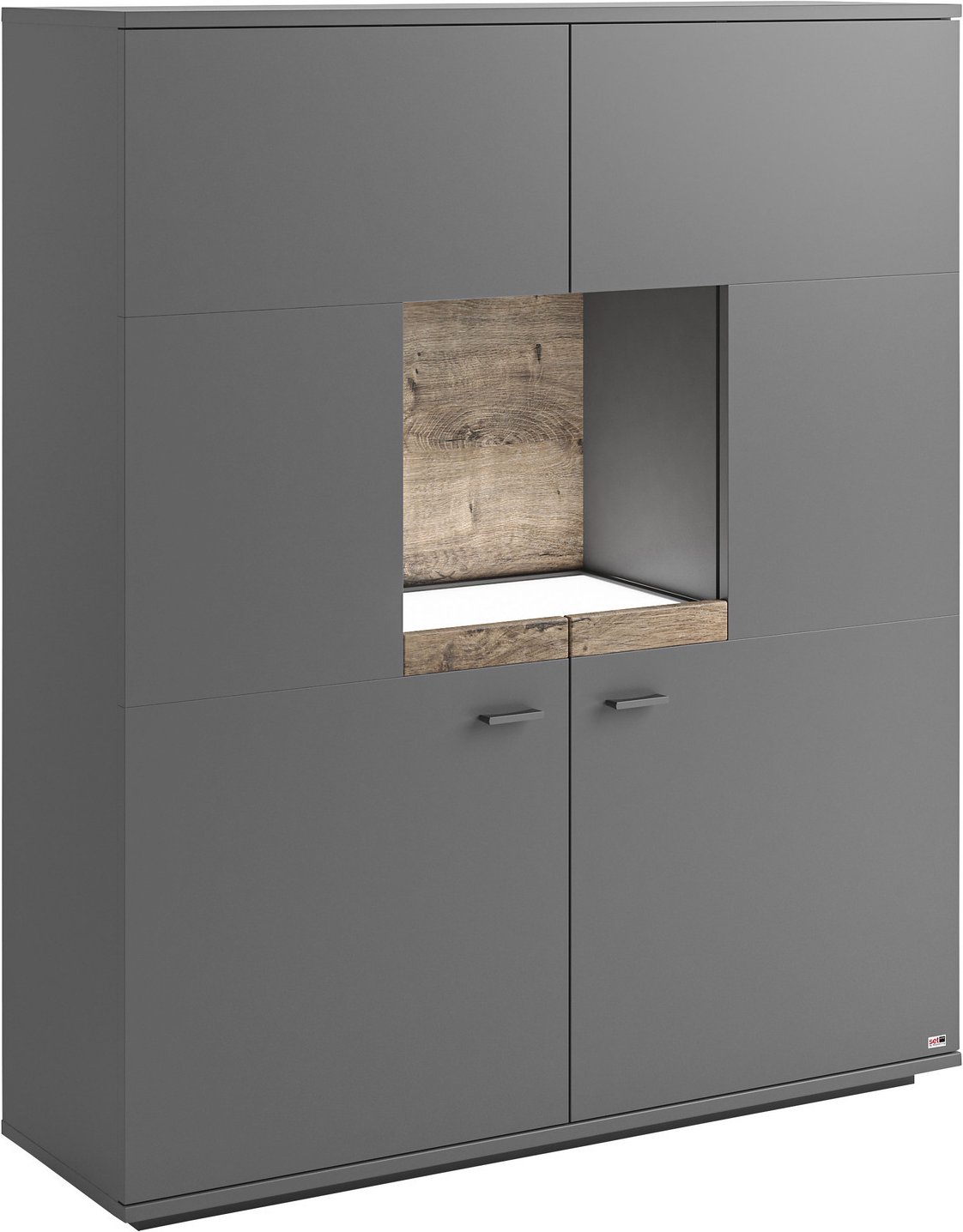 Set one by Musterring Highboard SET ONE LANCASTER, Holznachbildung