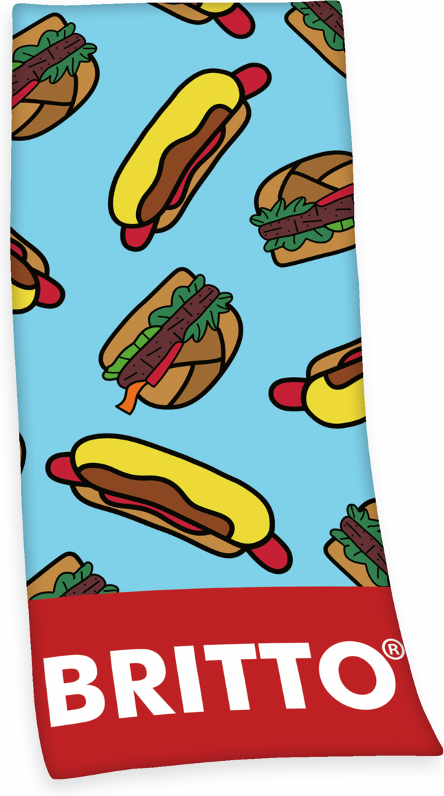 Britto Strandtuch "HOTDOG" 80x180cm, Baumwolle