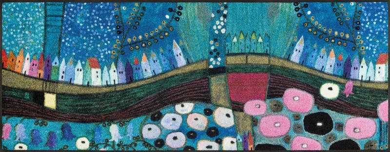 Thumbnail - Kleen-Tex Fußmatte Stadt in blau, Polyamid