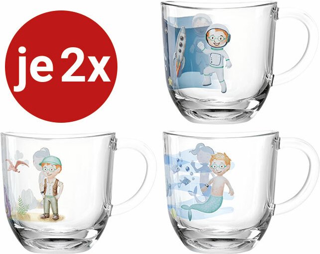 Leonardo Kindertassenset 6-tlg. BAMBINI AVVENTURA, Glas