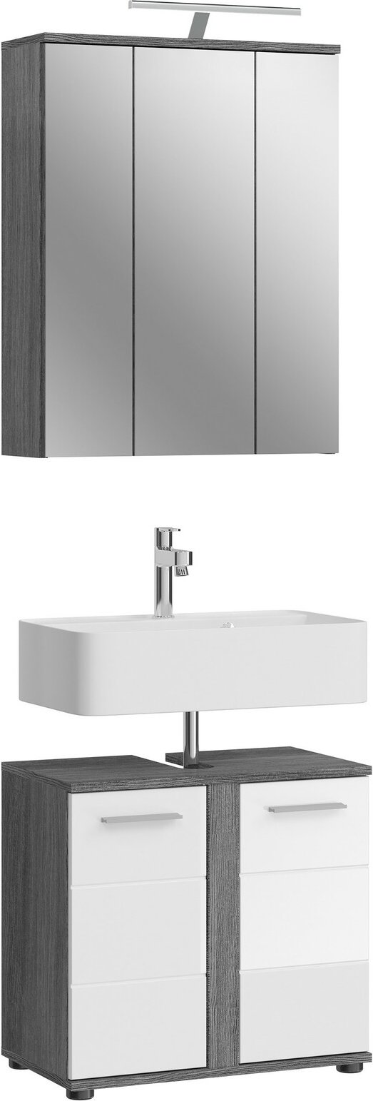 MID.YOU Badkombination mit Beleuchtung BLAKE, Holznachbildung