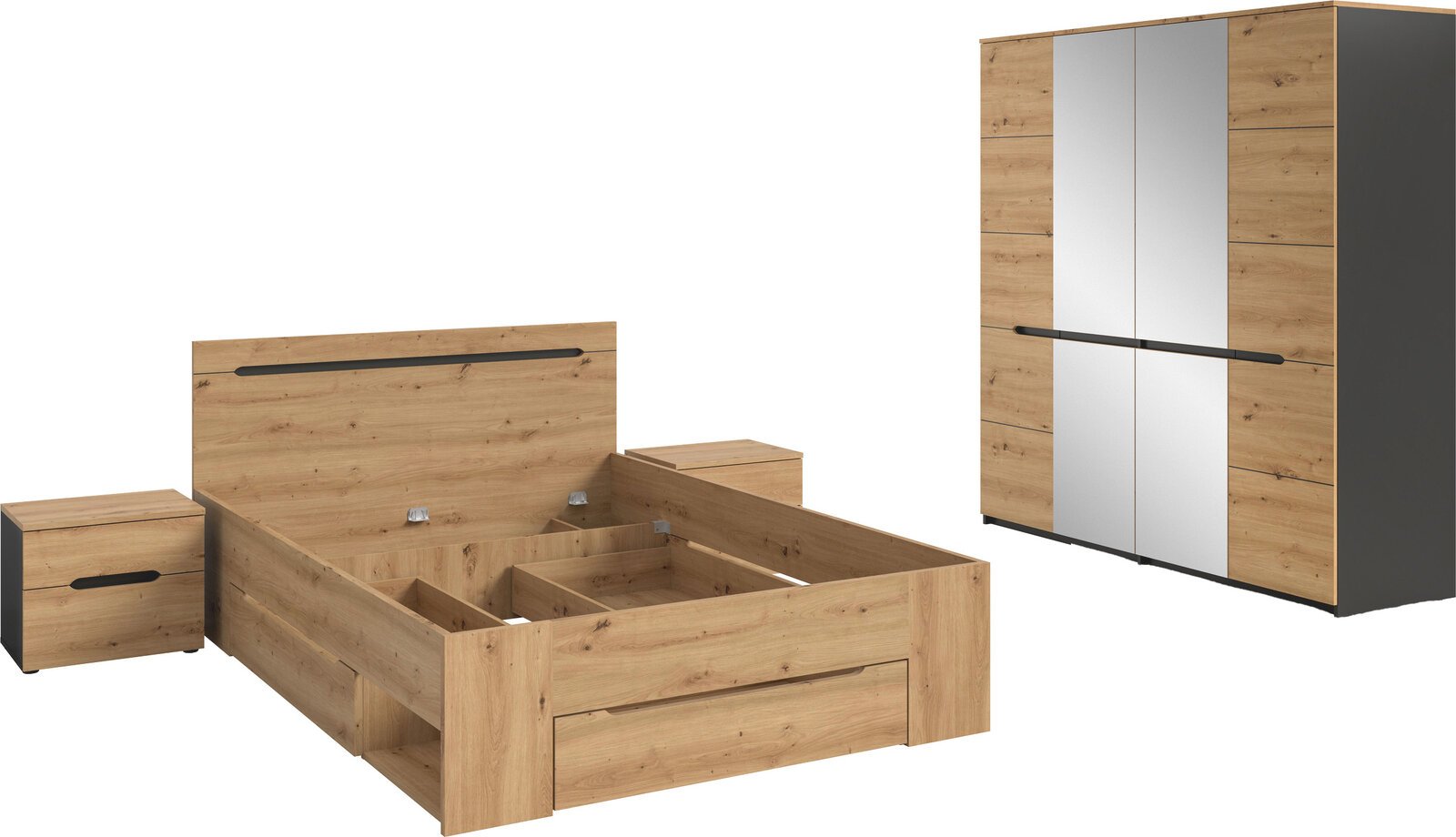 MID.YOU Schlafzimmer-Set CANU, Holznachbildung