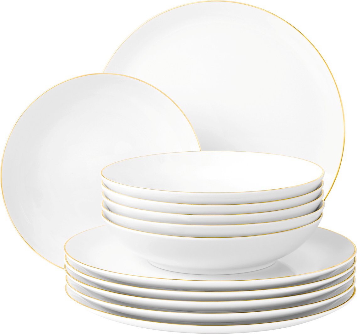 Seltmann Weiden Tafelservice 12-tlg. LIBERTY GOLDRAND, Porzellan