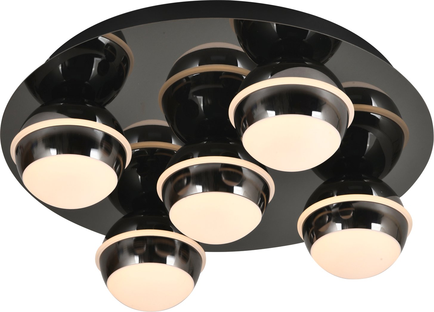 Geeti LED-Deckenleuchte BIARRITZ, schwarz, Metall