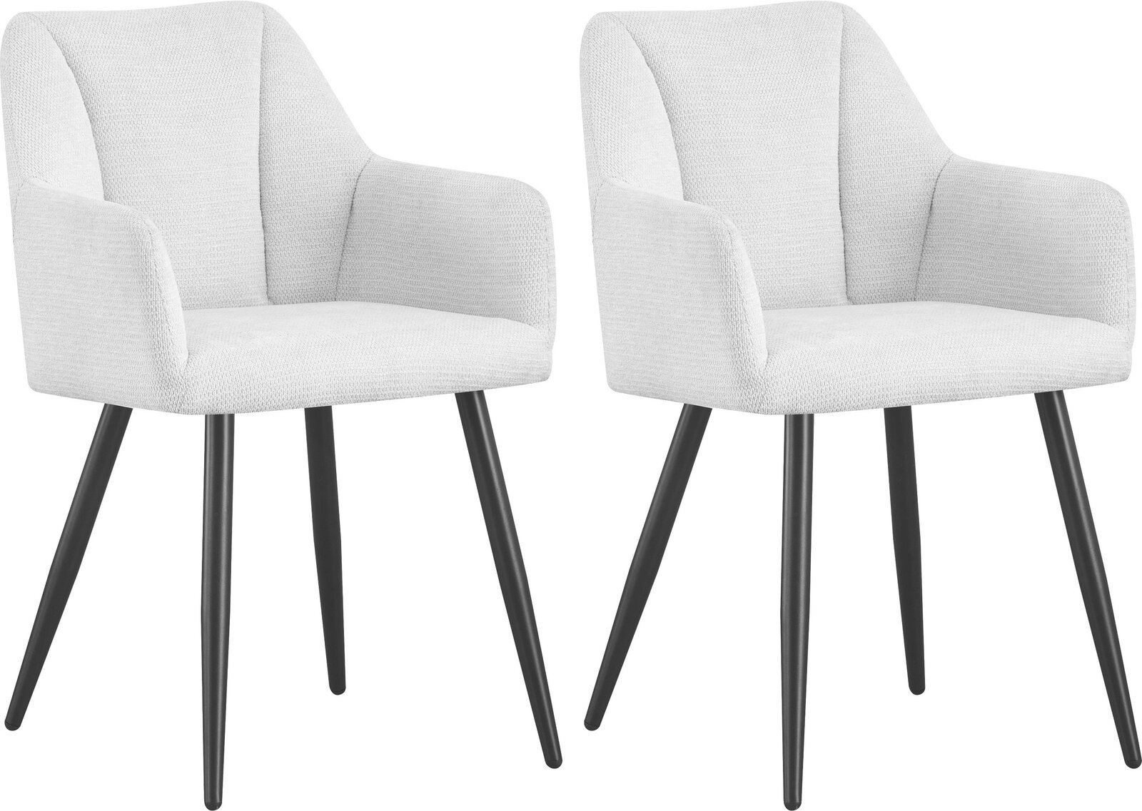 MID.YOU Stuhl 2er-Set BELLA, creme, Polyester