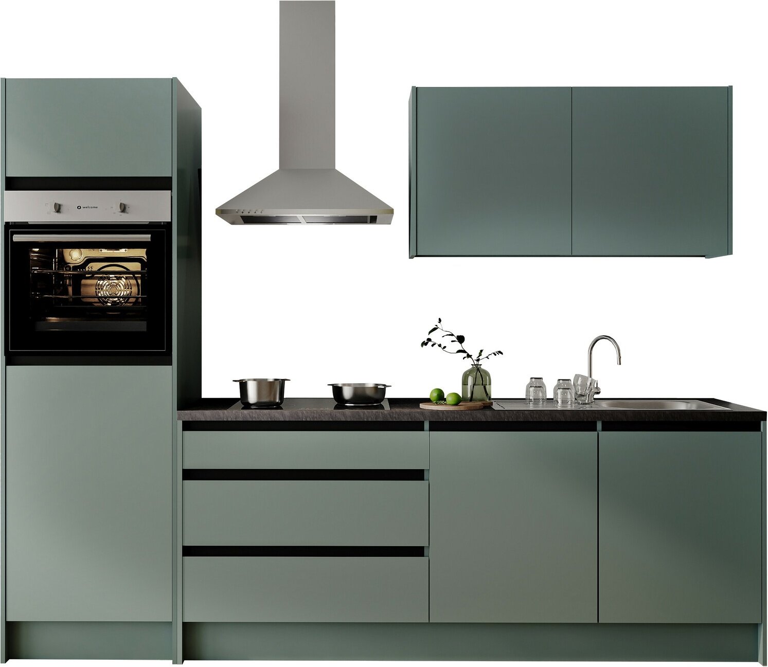 Yourkitchen Küchenblock Basis 273 TROJA, Holznachbildung