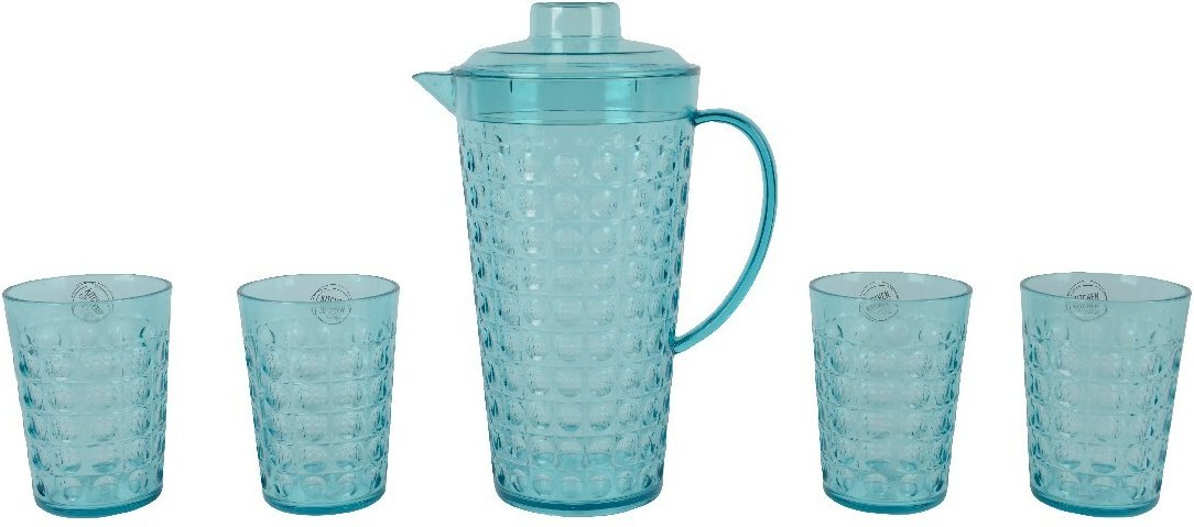 Decoris Kunststoff Glasset mit Karaffe 5-tlg., Kunststoff