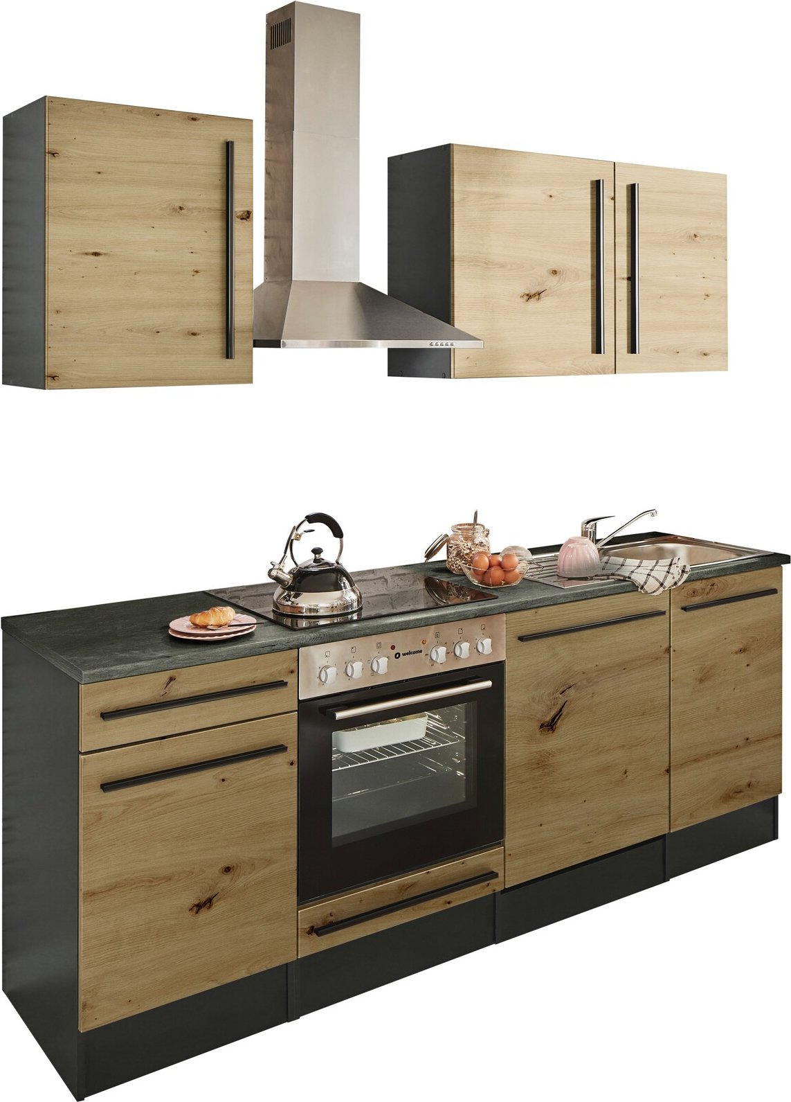 Yourkitchen Küchenblock 220 JAZZ, Holznachbildung