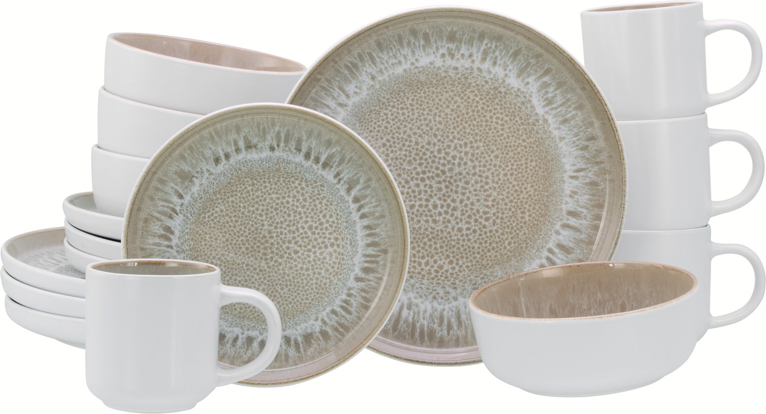 Creatable Kombiservice 16-tlg. NORDIC FJORD, Steinzeug