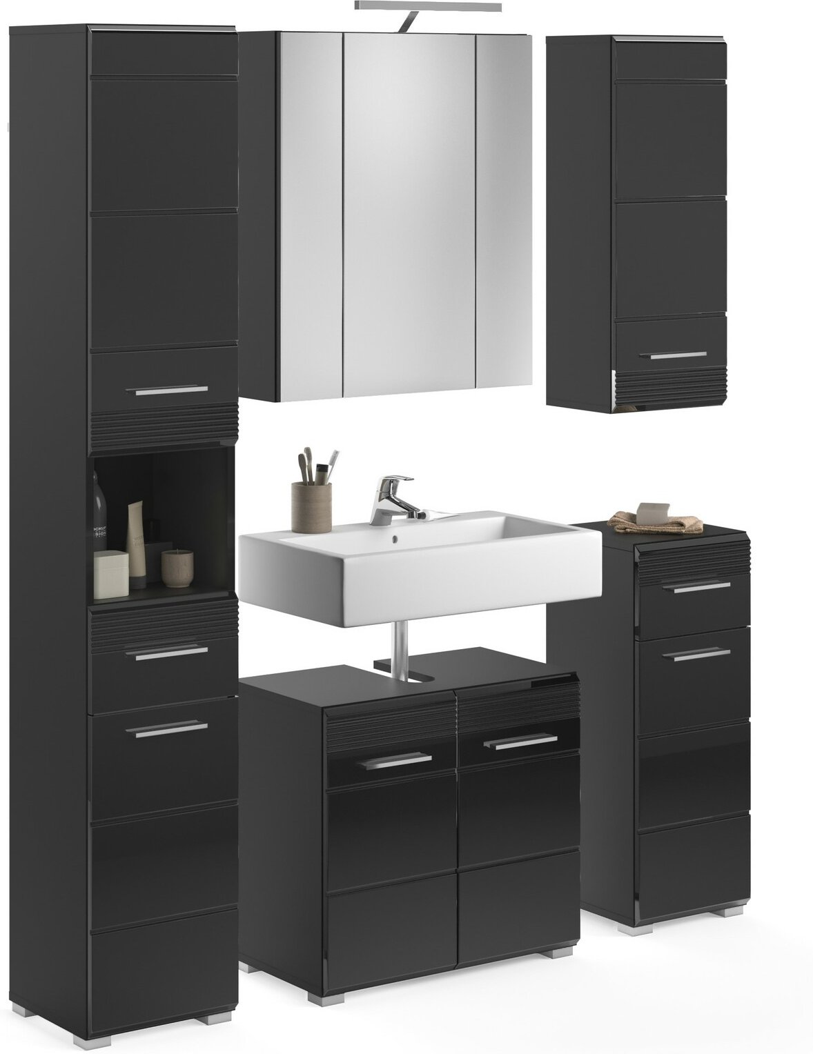 MID.YOU Badkombination LINUS, Holznachbildung