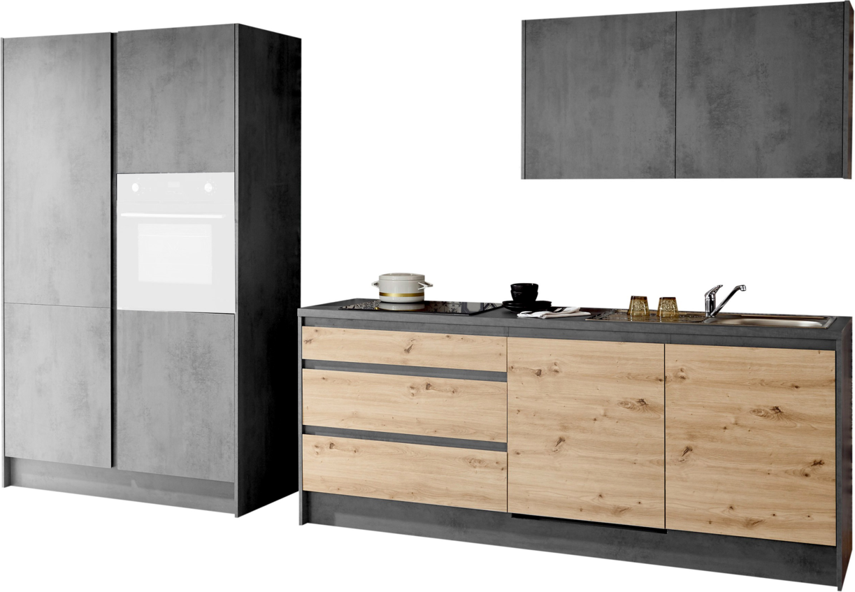 Yourkitchen Küchenblock 335 TROJA, Holznachbildung