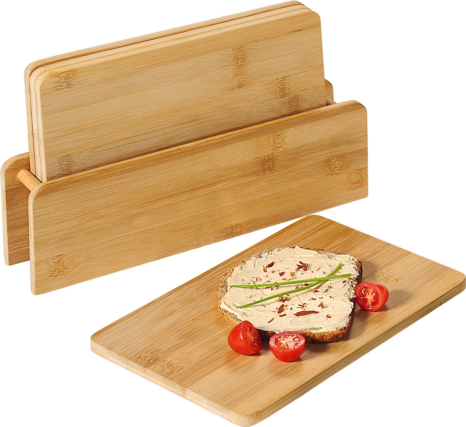 Kesper Brettchenständer inkl. 5 Brettchen, Bambus