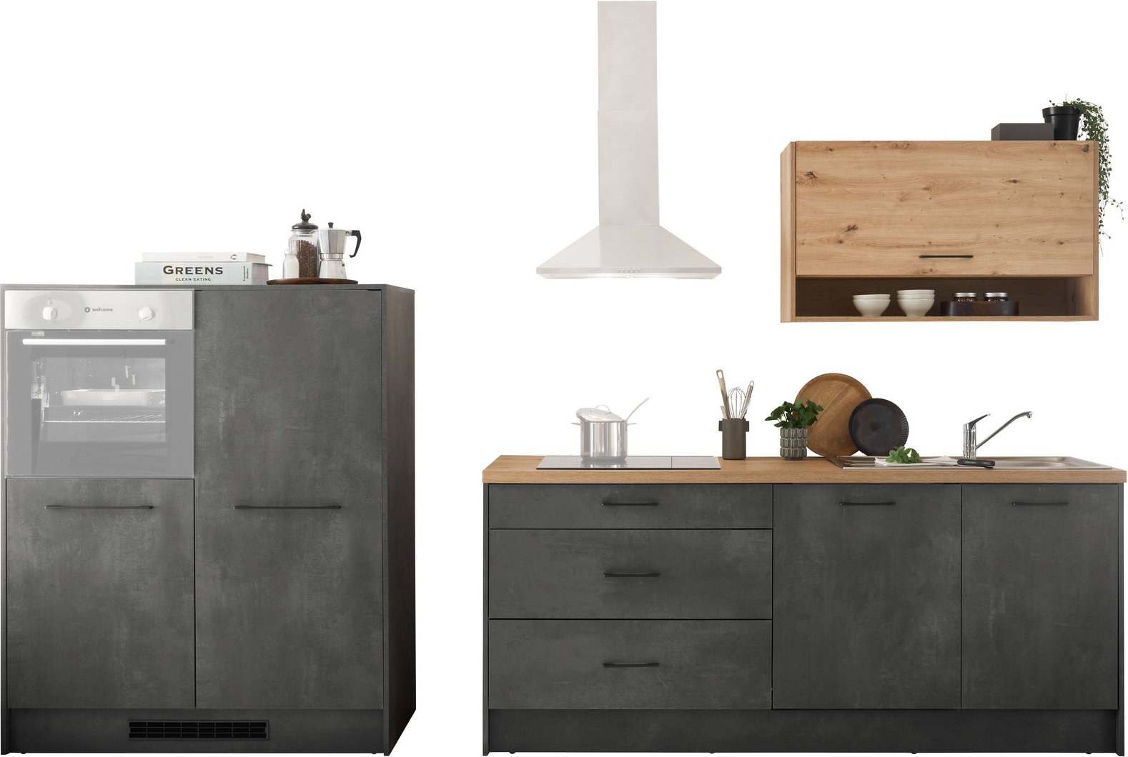 Yourkitchen Küchenblock 326 OHNE E-Geräte, Melamin