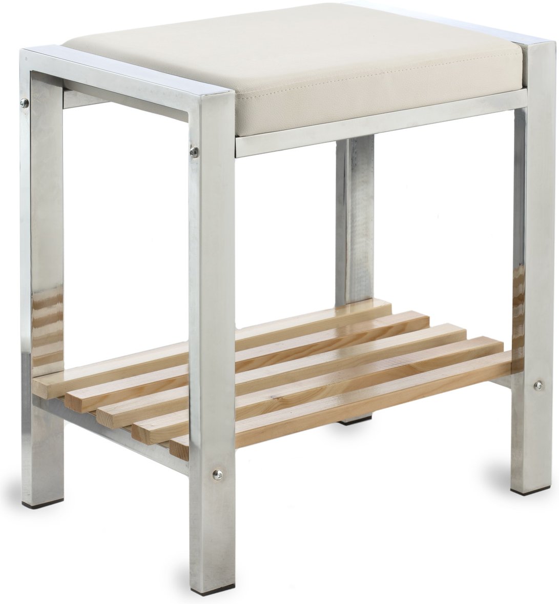 Zurbrüggen Hocker mit Ablage LORE, Metall verchromt