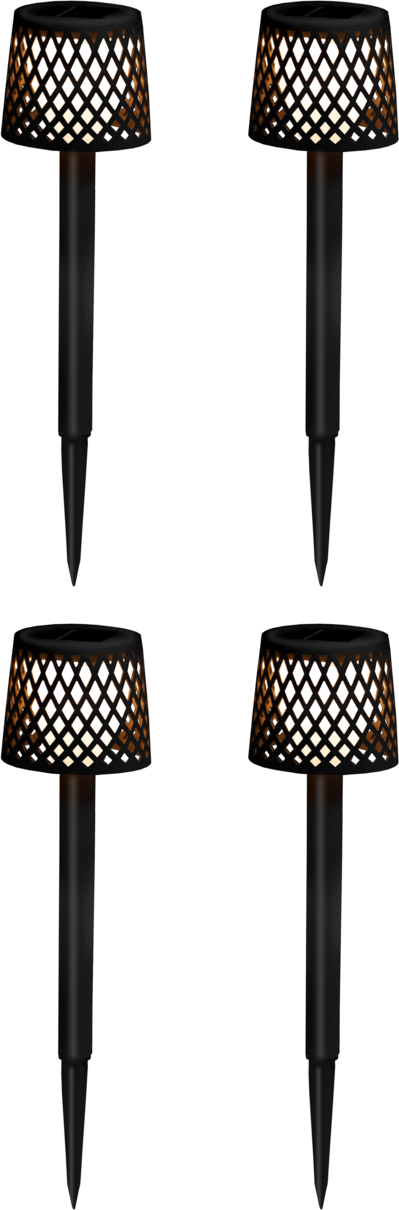 New Garden Solar-Erdspiess 4er Set GRETITA, Kunststoff