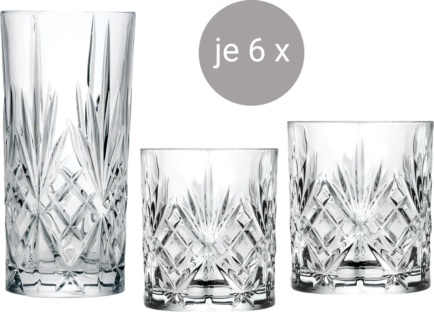 RCR Italia Becherset 18-tlg. MELODIA, Glas