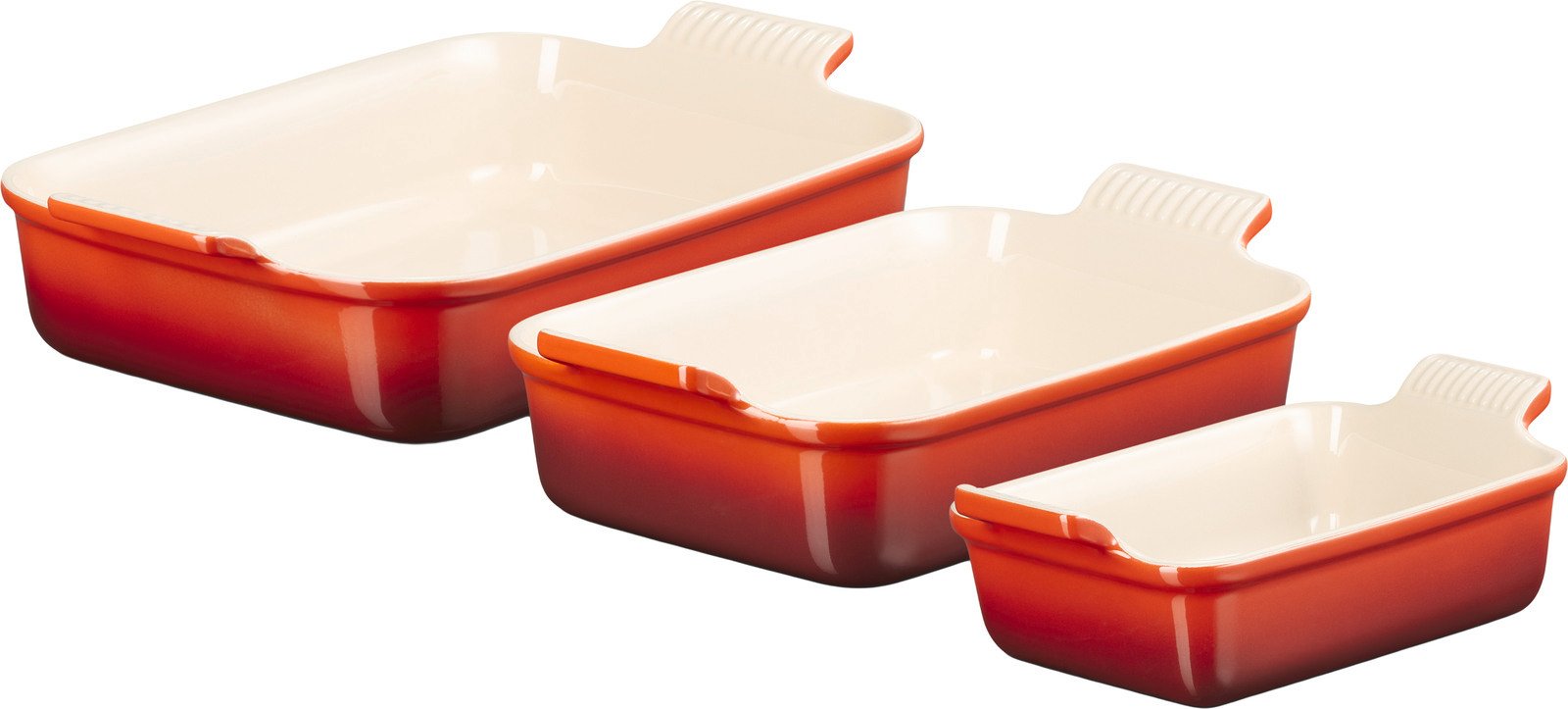 LE CREUSET Auflaufform 3er-Set Kirschrot, Steingut