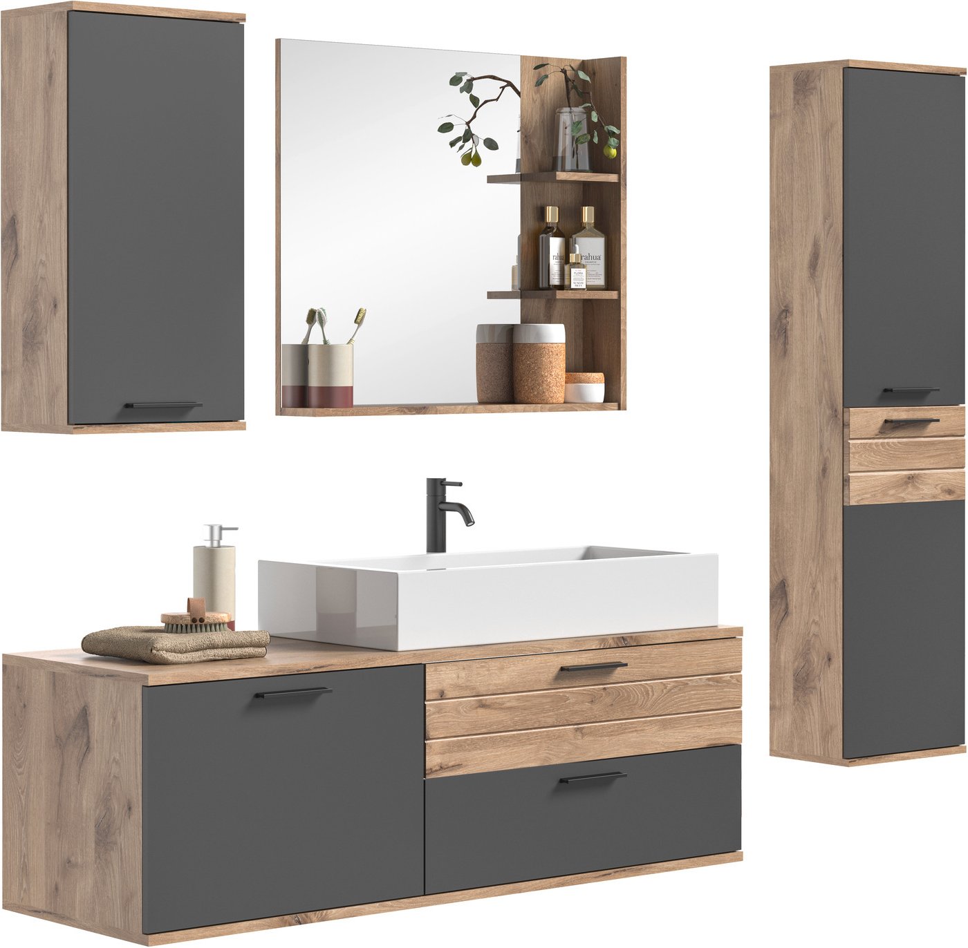 MID.YOU Badkombination MASON, Holznachbildung