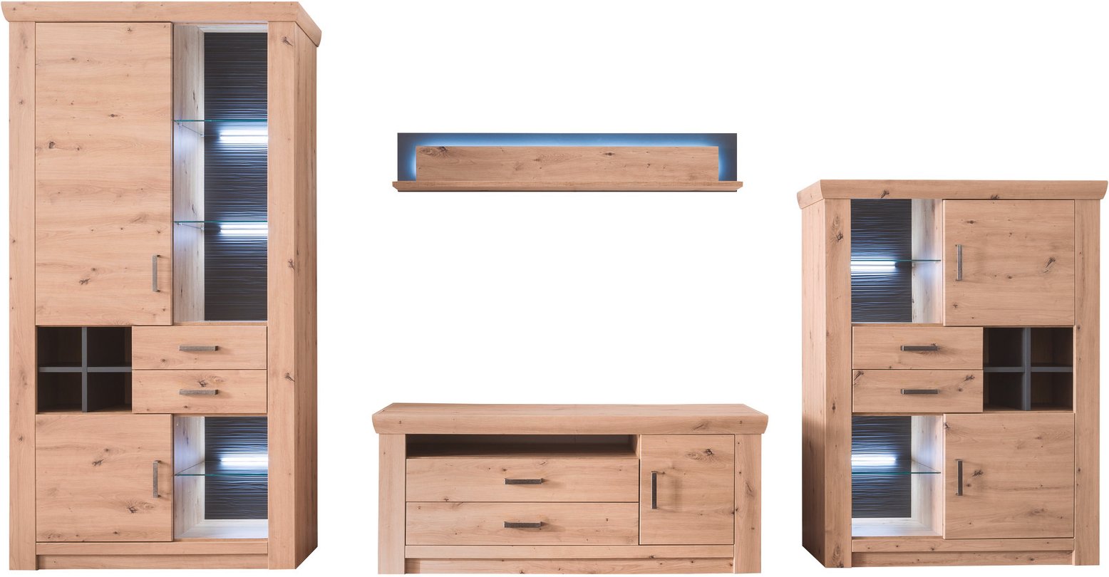 Landscape Wandkombination BRUNECK, balkeneiche, Holznachbildung