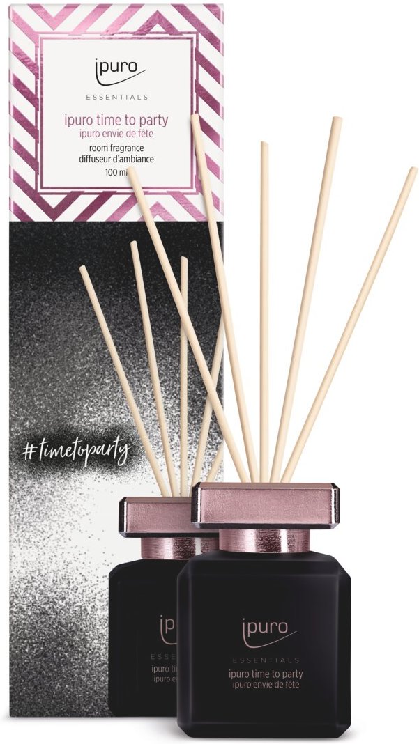 ipuro ESSENTIALS Raumduft Time to party, schwarz, Glas