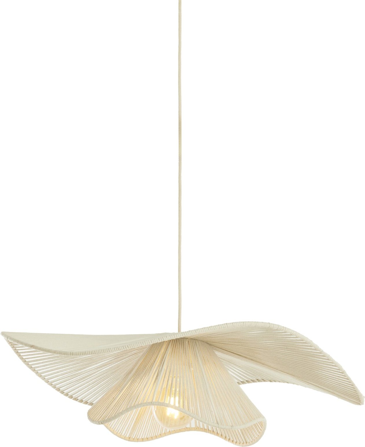 Light&Living Hängeleuchte ELCKA, creme, Naturfasern