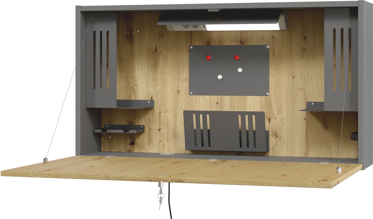 Cantus Wandschreibtisch MINI OFFICE, eiche, Holznachbildung