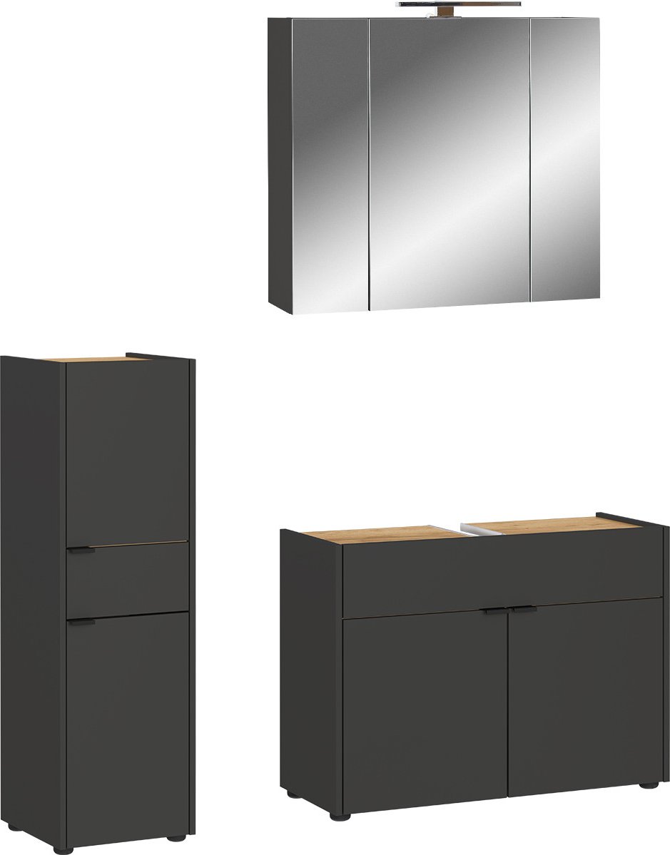 MID.YOU Badmöbel-Set FORANO, Holznachbildung