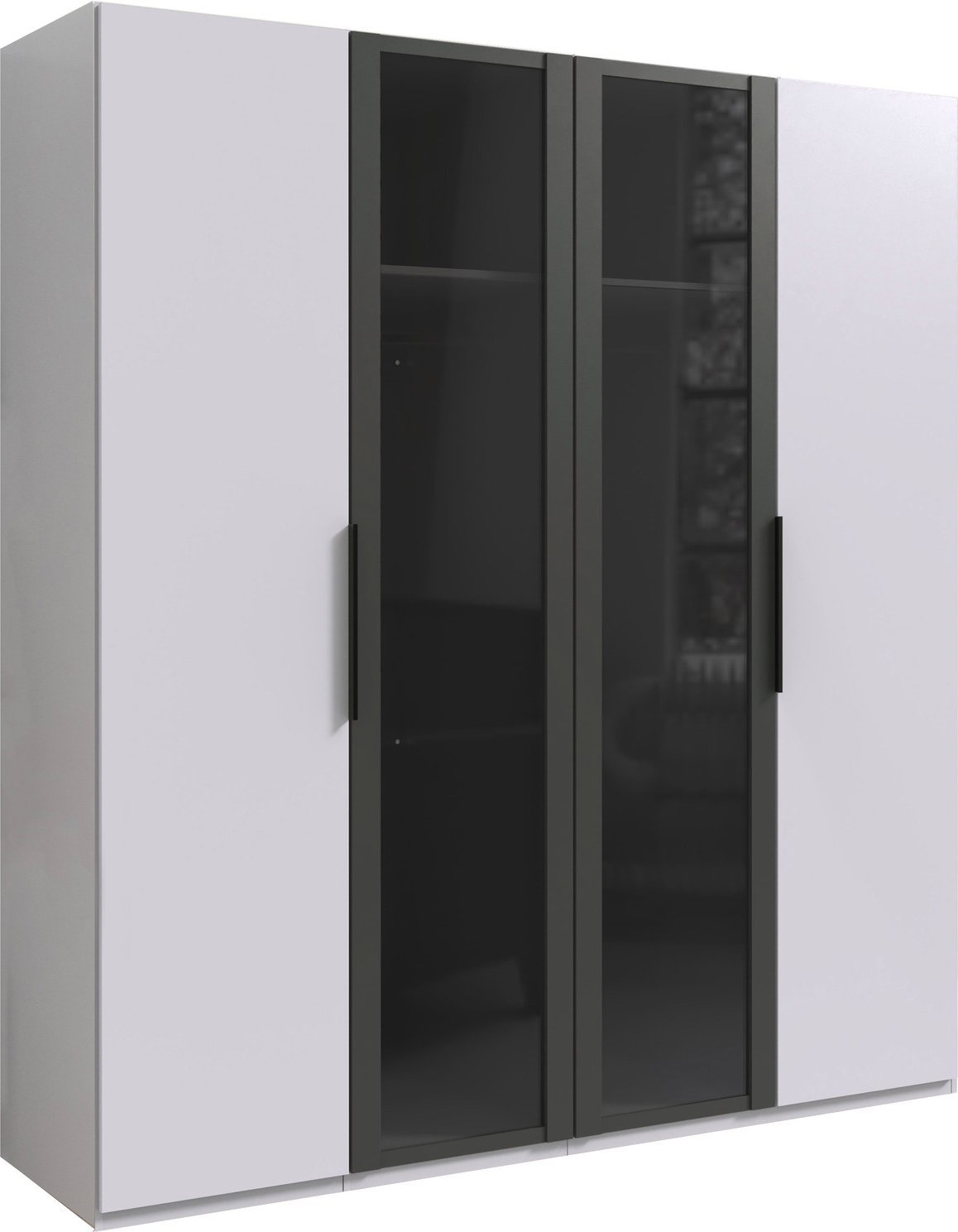 Hom´in Drehtürenschrank 4-trg. LEVEL 36 BLACK E, Holznachbildung