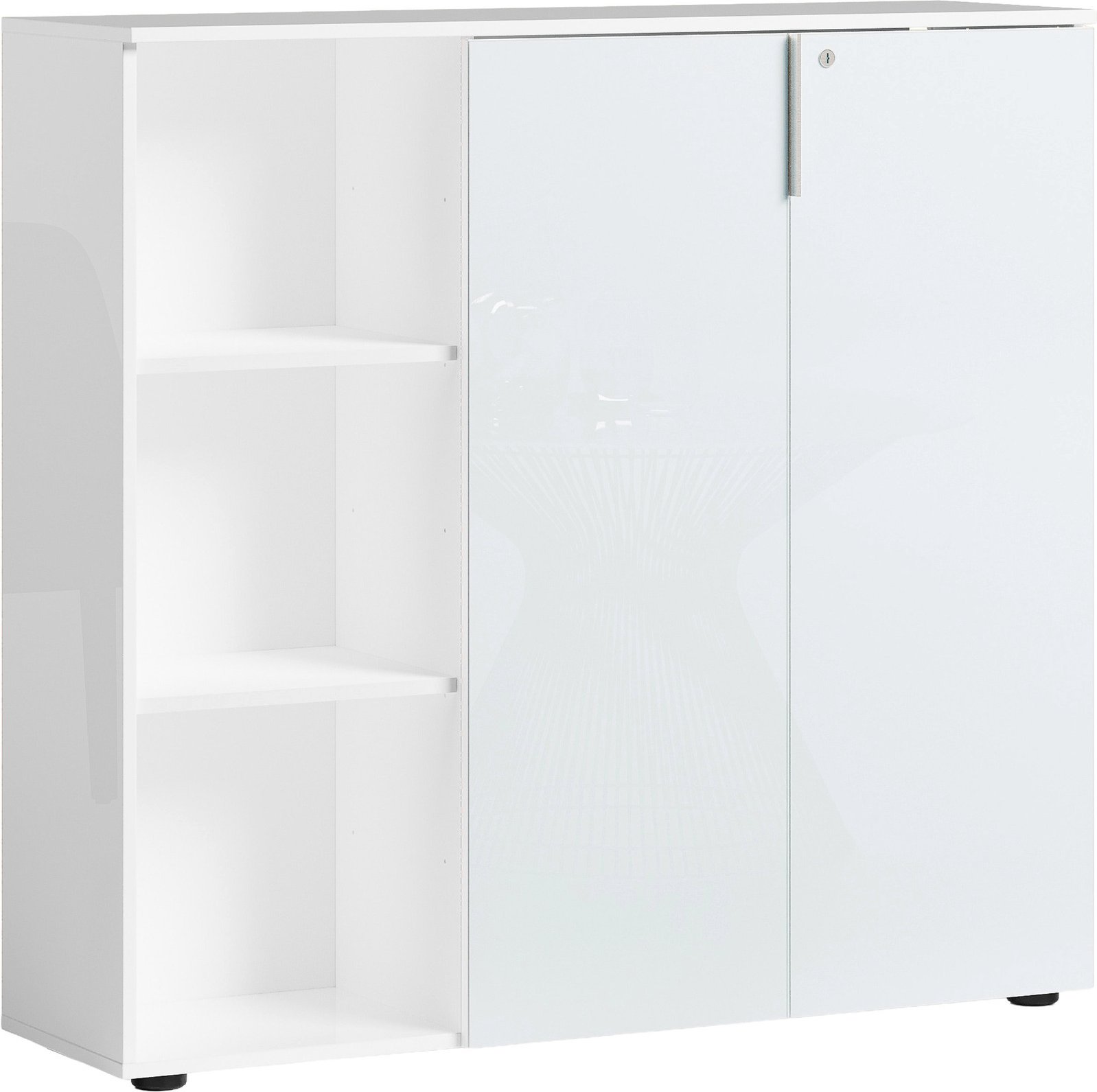 Stylife Aktenschrank niedrig mit Regal, Holznachbildung