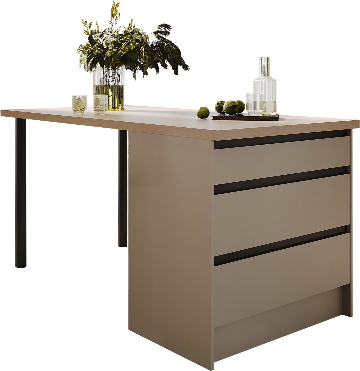 Smartkitchen Kücheninsel TROJA, Holznachbildung