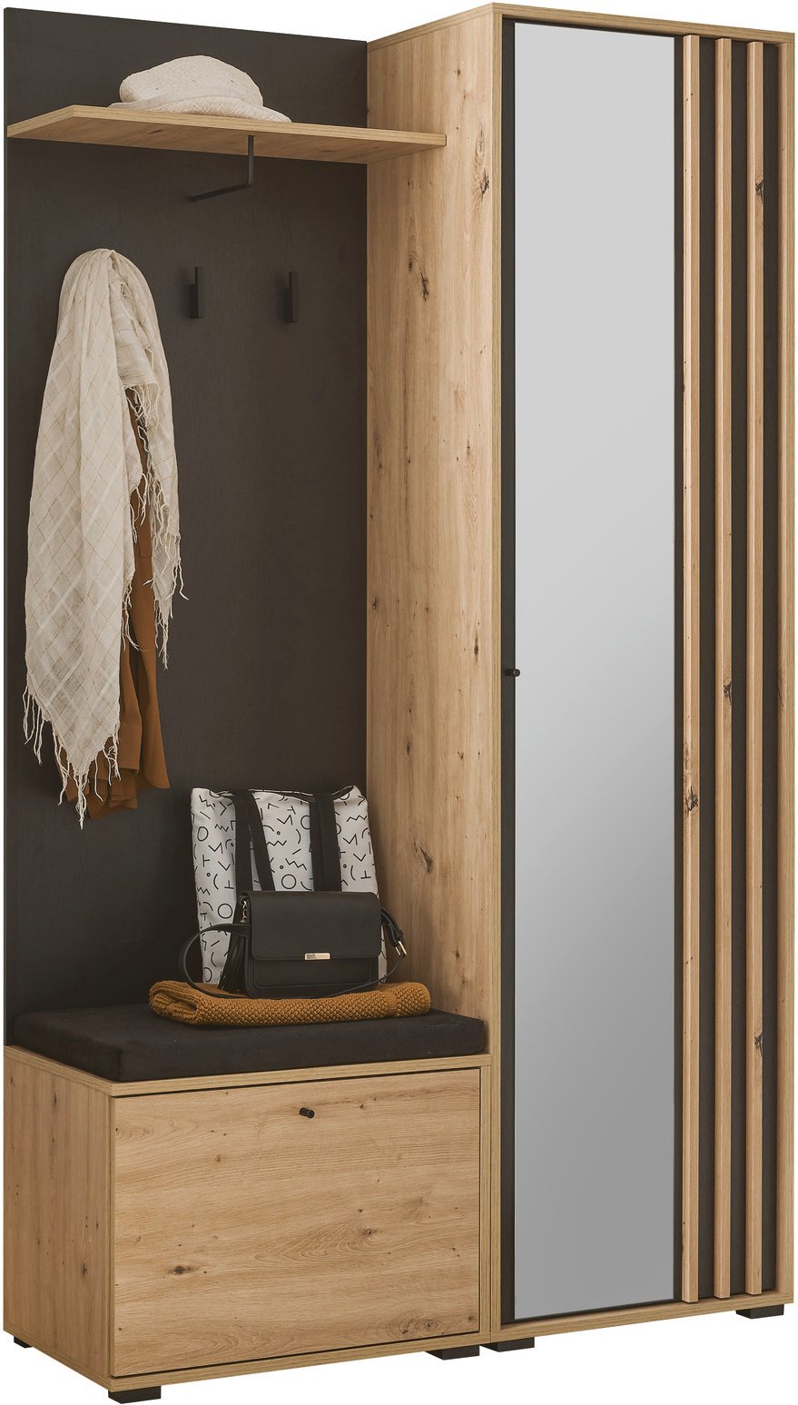 XORA Kompakt-Garderobe VOLANO, Holznachbildung