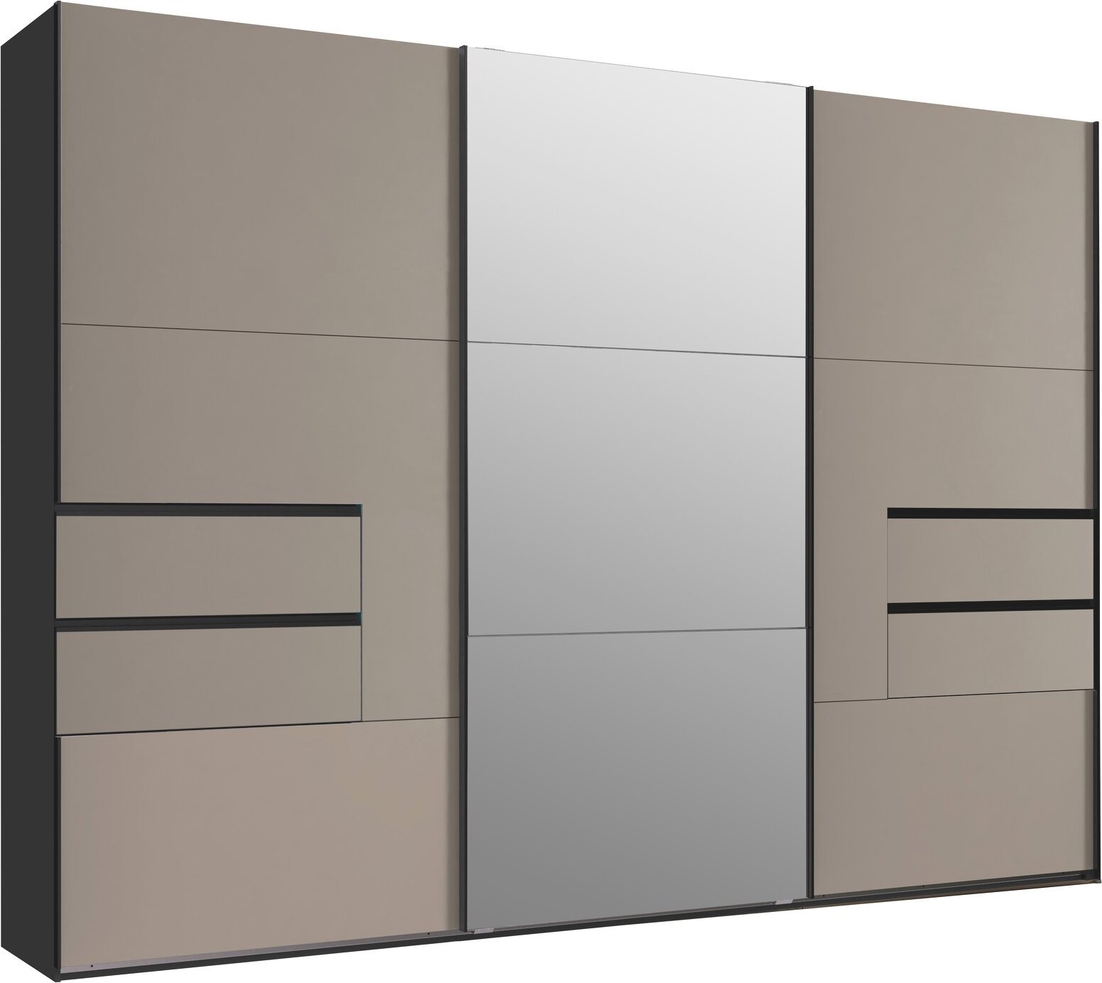 MID.YOU Schwebetürenschrank 3-türig PALERMO, Holznachbildung