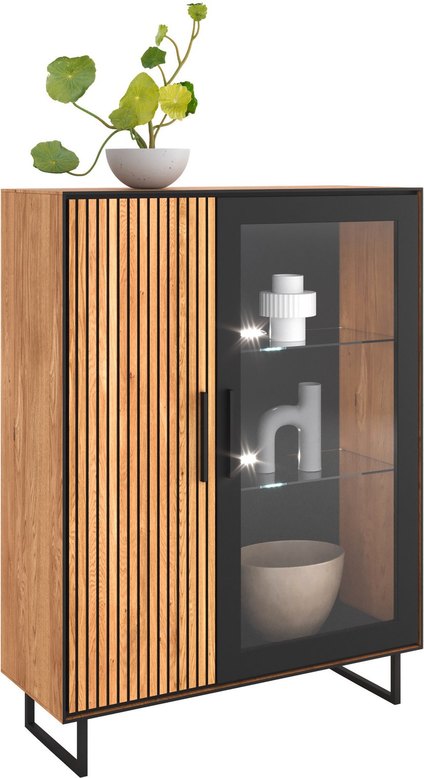 Z2 Vitrine halbhoch BELLA, Teilmassiv