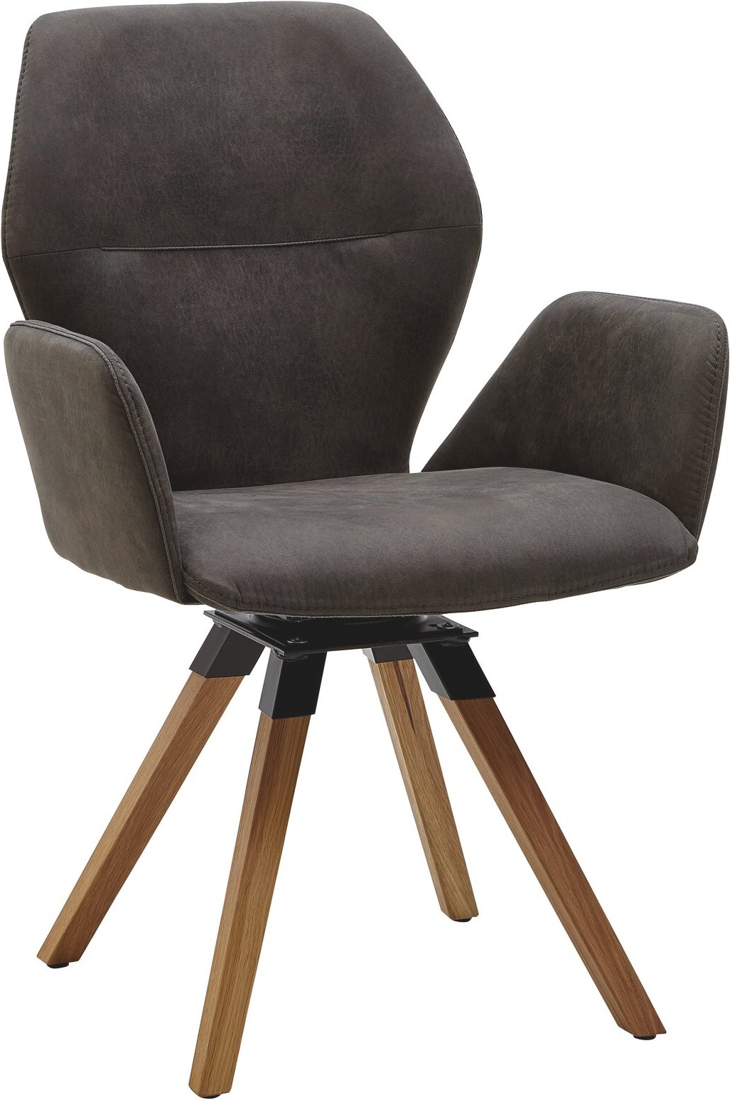 Valnatura Armlehnenstuhl PIANO, anthrazit, Microfaser