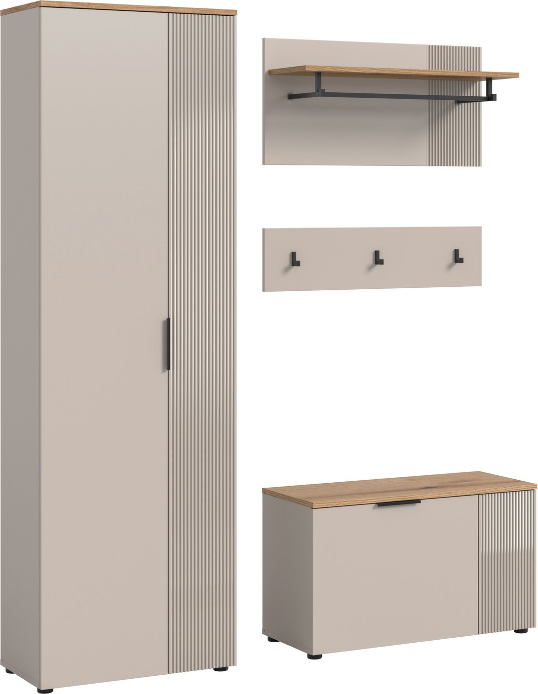 MID.YOU Garderobenkombination SLIDE, Holznachbildung