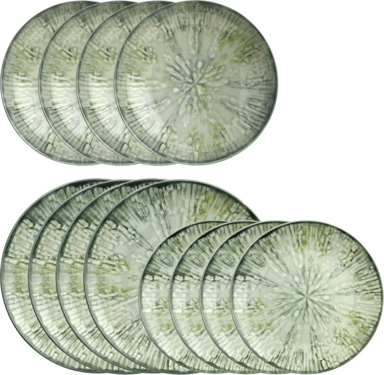 Arthur Krupp Tellerset Fusion Grey 12-tlg., Porzellan