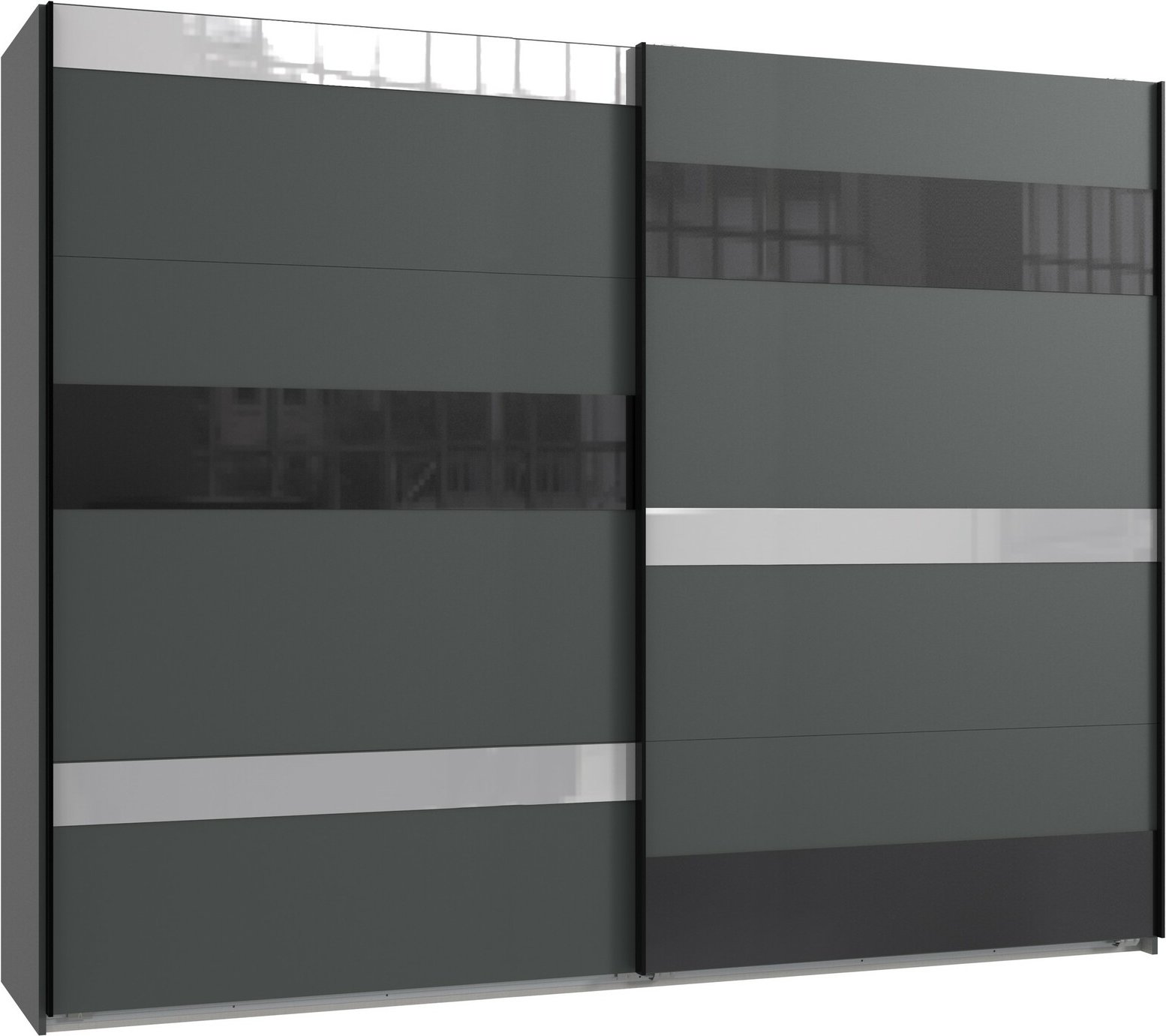Z2 Schwebetürenschrank 2trg. MONACO, Graphit, Holznachbildung