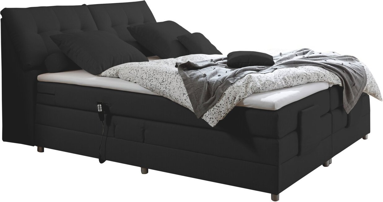 Esposa Boxspringbett CARPINO, anthrazit, Stoff