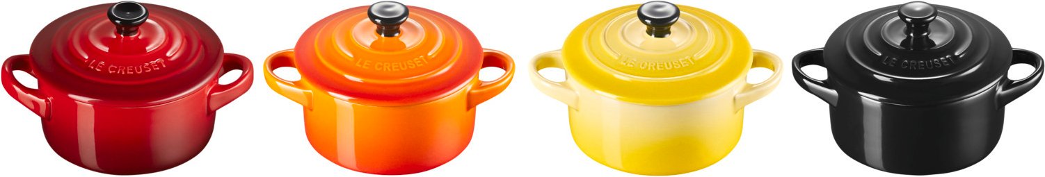 LE CREUSET Mini-Cocotte 4er-Set 10cm FEUER UND FLAMME, Steinzeug