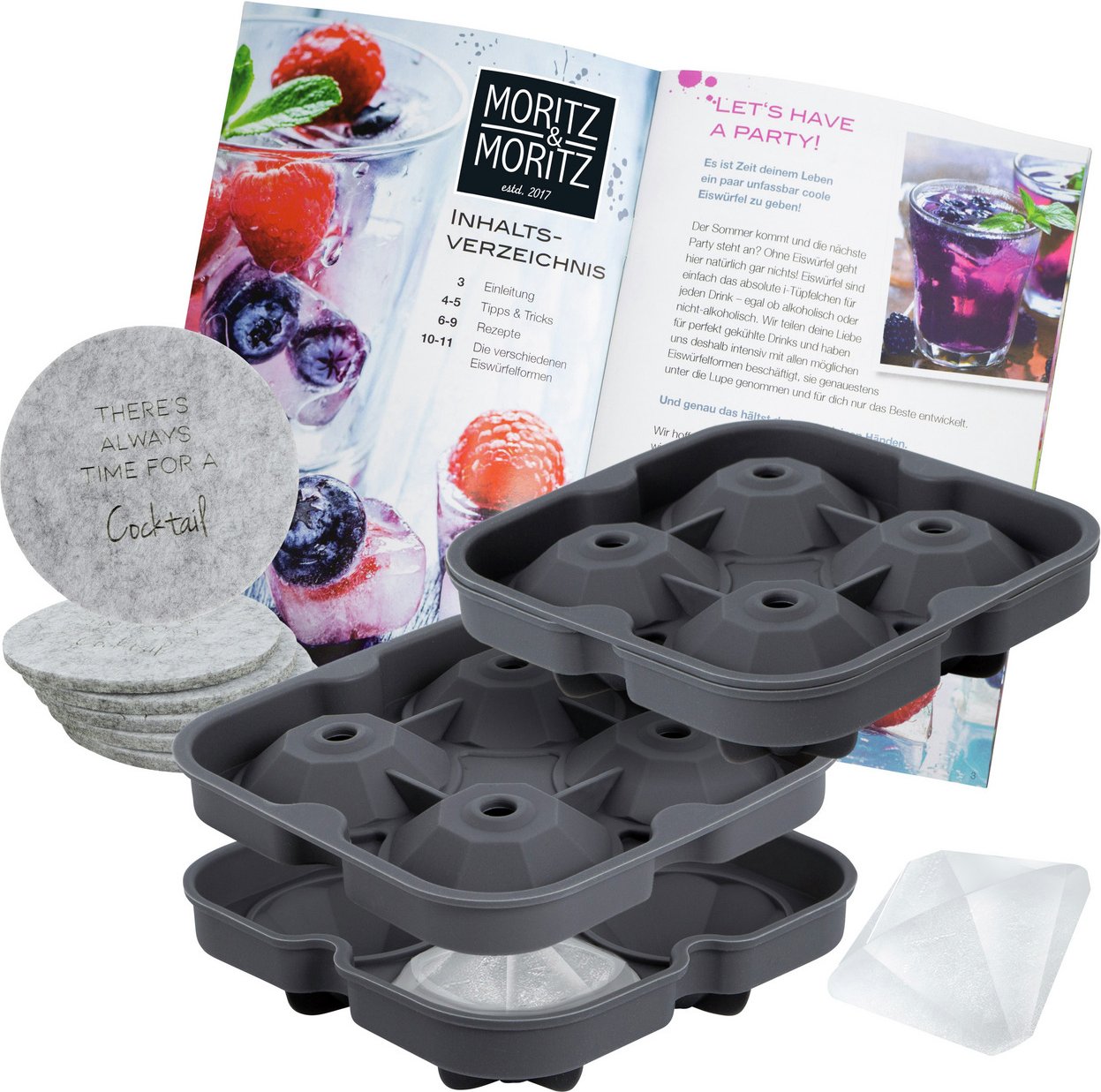 Moritz & Eiswürfelform Diamanten 2er Set, Silikon