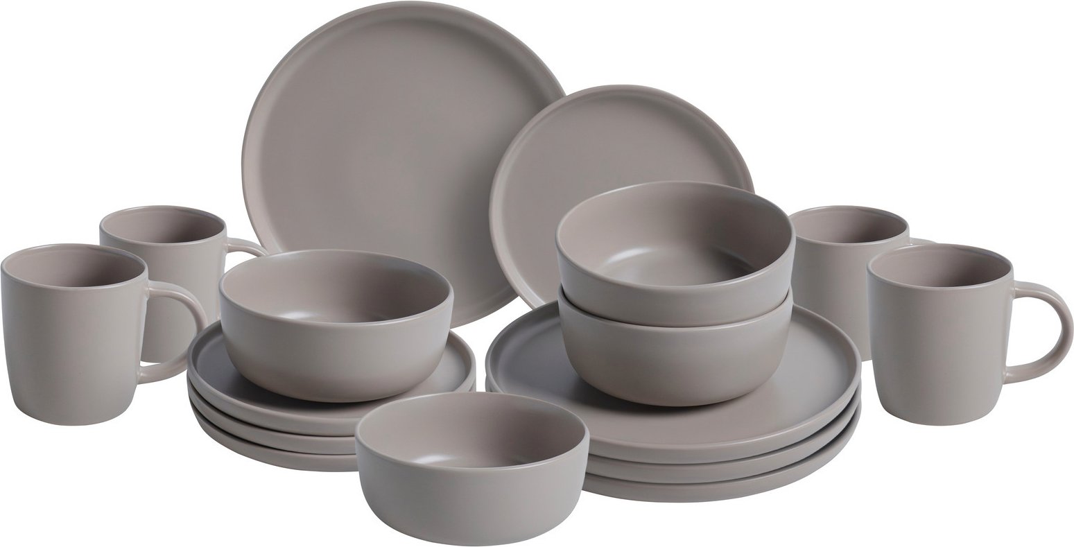 Van Well Kombiservice 16-tlg. GRIGIO, Steingut