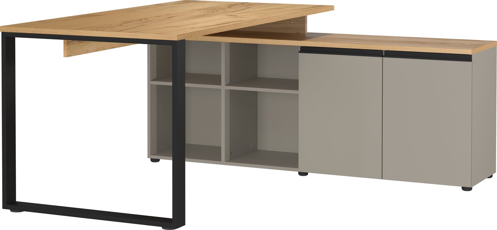 Novel Winkelschreibtisch DELTONA, Holznachbildung